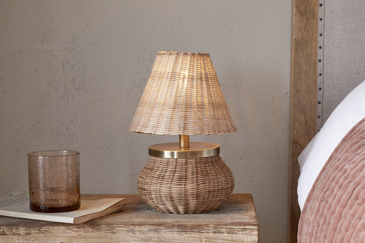 Lampe de table en rotin Cija - Naturel