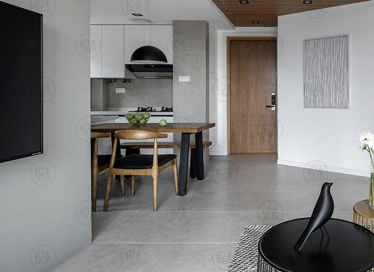 Ensemble table à manger et/ou chaise/banc en fer forgé et bois massif de style rétro nordique COOPER