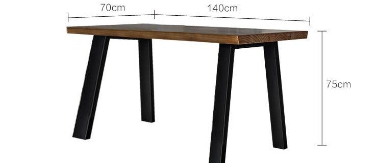 Ensemble table à manger et/ou chaise/banc en fer forgé et bois massif de style rétro nordique COOPER