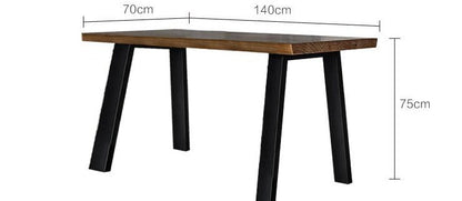 Ensemble table à manger et/ou chaise/banc en fer forgé et bois massif de style rétro nordique COOPER
