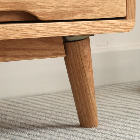 Commode Camilla RITZ en bois massif pur, style nordique japonais, 8 tiroirs, rangement, noyer, couleur cerisier 