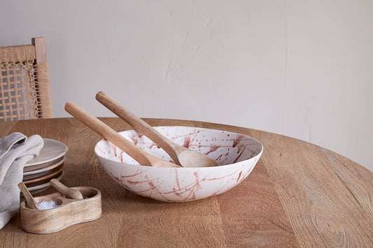 Bol de service Canela Splatter - Terre cuite poussiéreuse