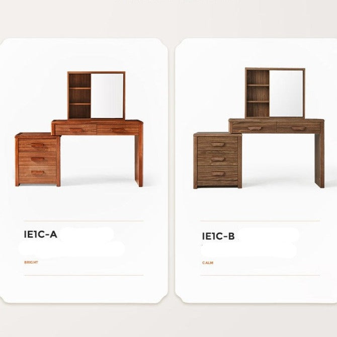 Coiffeuse en bois massif Carlie EMBASSY, meuble de rangement, miroir de courtoisie