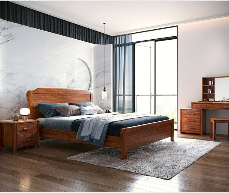 Coiffeuse en bois massif Carlie EMBASSY, meuble de rangement, miroir de courtoisie