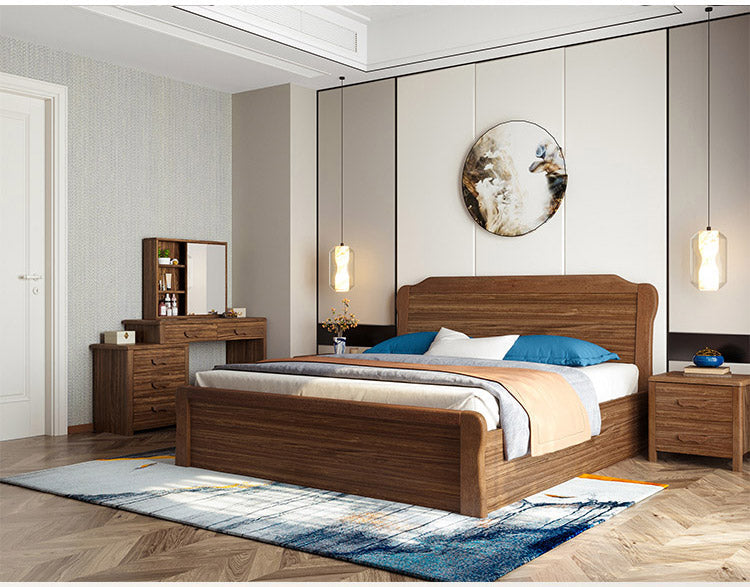 Coiffeuse en bois massif Carlie EMBASSY, meuble de rangement, miroir de courtoisie