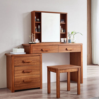 Coiffeuse en bois massif Carlie EMBASSY, meuble de rangement, miroir de courtoisie