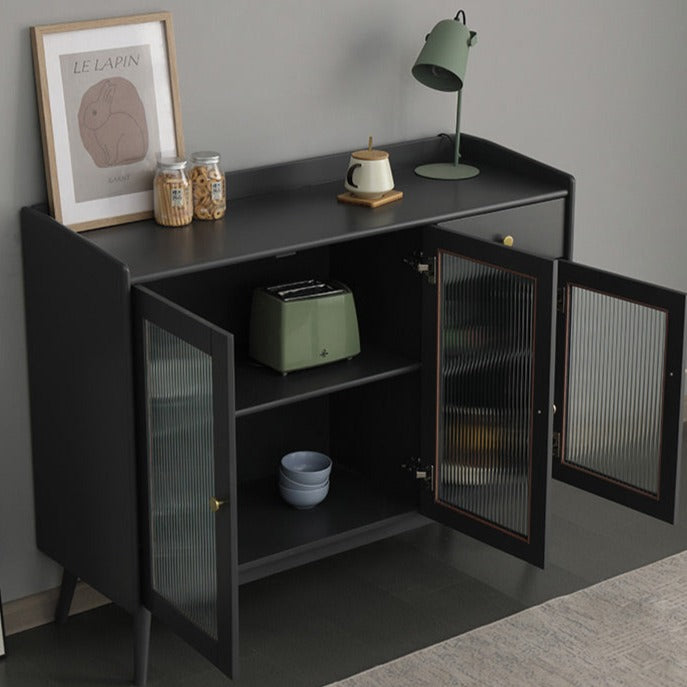 Buffet en bois massif scandinave Catalina MARRIOTT (4 couleurs, noyer, gris, noir, blanc) 