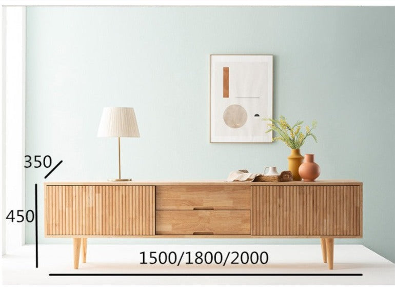 Meuble TV Catherine MARRIOTT en bois massif scandinave (couleur noyer, naturel)