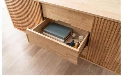 Meuble TV Catherine MARRIOTT en bois massif scandinave (couleur noyer, naturel)