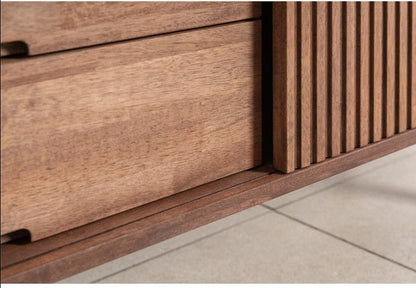 Meuble TV Catherine MARRIOTT en bois massif scandinave (couleur noyer, naturel)