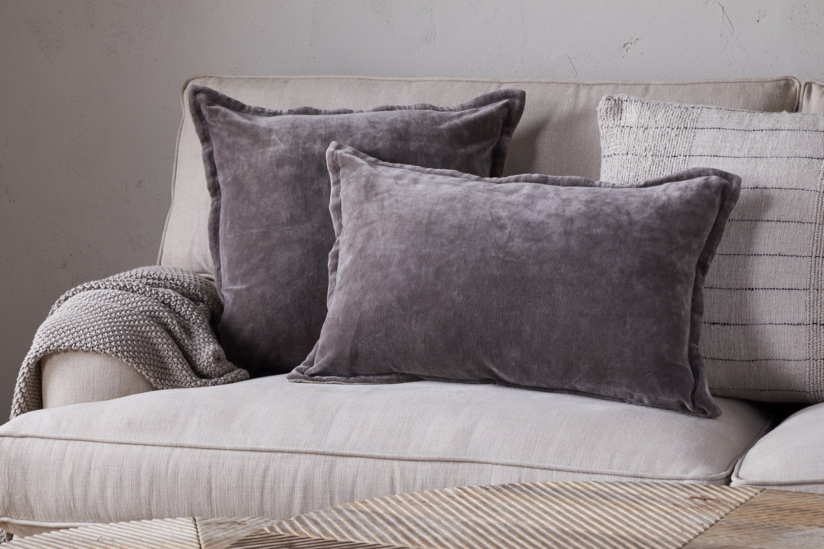 Housse de coussin en velours Dhara - Anthracite
