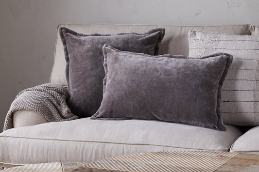 Housse de coussin en velours Dhara - Anthracite