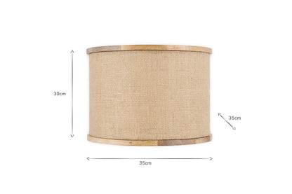 Abat-jour en bois de manguier et jute Darat - Naturel