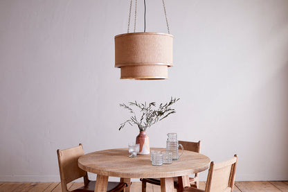 Lampe à Suspension Darat en Bois de Manguier et Jute - Naturel