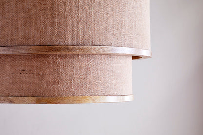 Lampe à Suspension Darat en Bois de Manguier et Jute - Naturel