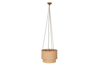 Lampe à Suspension Darat en Bois de Manguier et Jute - Naturel