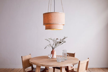 Lampe à Suspension Darat en Bois de Manguier et Jute - Naturel