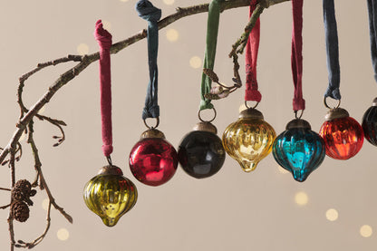 Boules de Noël en forme de goutte de rosée - Style antique - (lot de 12)