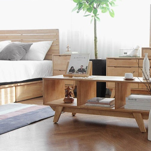 Meuble TV / présentoir Diana NEW YORK HILTON en bois dur nordique (noyer / couleur naturelle) 