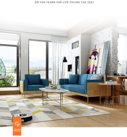 Canapé nordique simple en bois massif ELEANOR (1 à 3 places, 6 couleurs au choix)