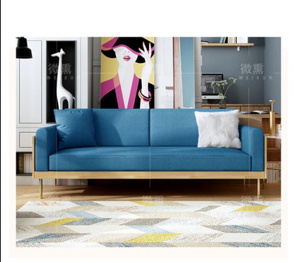 Canapé nordique simple en bois massif ELEANOR (1 à 3 places, 6 couleurs au choix)