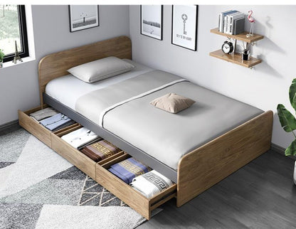 Lit simple / queen en bois massif ELIAS 1 / 1,2 / 1,5 m 