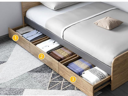 Lit simple / queen en bois massif ELIAS 1 / 1,2 / 1,5 m 