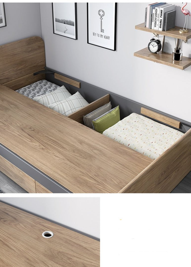 Lit simple / queen en bois massif ELIAS 1 / 1,2 / 1,5 m 