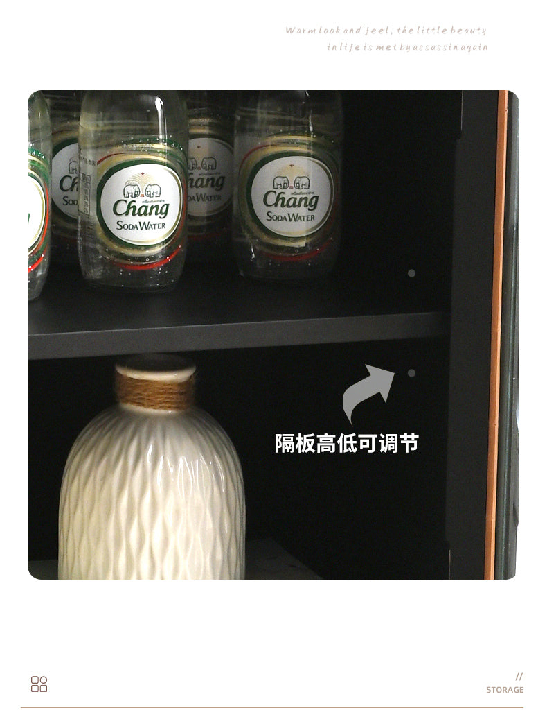 ELLE SWEDEN Bibliothèque en verre et bois massif (4 couleurs, 2 tailles) 