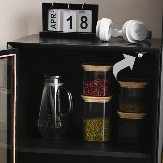 ELLE SWEDEN Bibliothèque en verre et bois massif (4 couleurs, 2 tailles) 