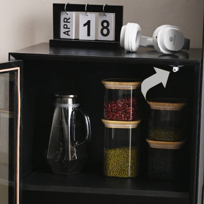 ELLE SWEDEN Bibliothèque en verre et bois massif (4 couleurs, 2 tailles) 