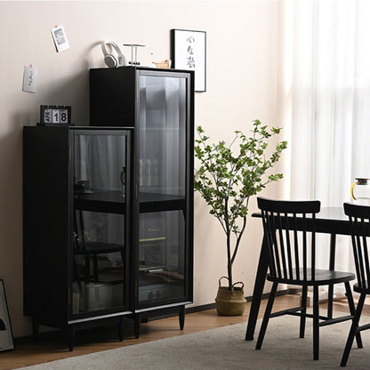 ELLE SWEDEN Bibliothèque en verre et bois massif (4 couleurs, 2 tailles) 