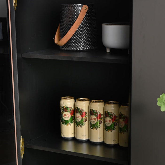 ELLE SWEDEN Bibliothèque en verre et bois massif (4 couleurs, 2 tailles) 