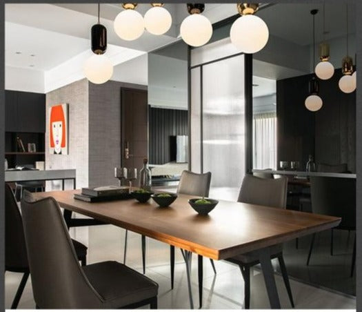 Table à manger EMMETT en bois massif de style nordique rétro