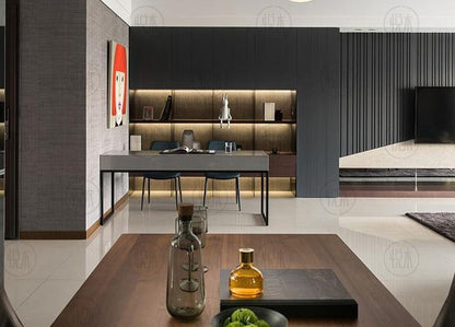 Table à manger EMMETT en bois massif de style nordique rétro