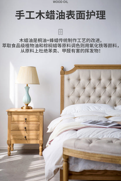 Table de chevet EZEKIEL de style campagnard américain français, 3 tiroirs (3 couleurs au choix) 