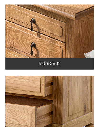 Table de chevet EZEKIEL de style campagnard américain français, 3 tiroirs (3 couleurs au choix) 