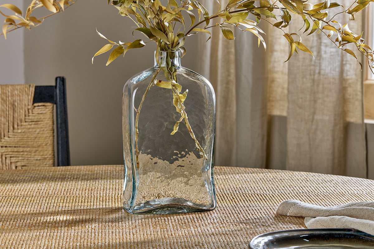 Vase bouteille en verre recyclé Ellam - Transparent