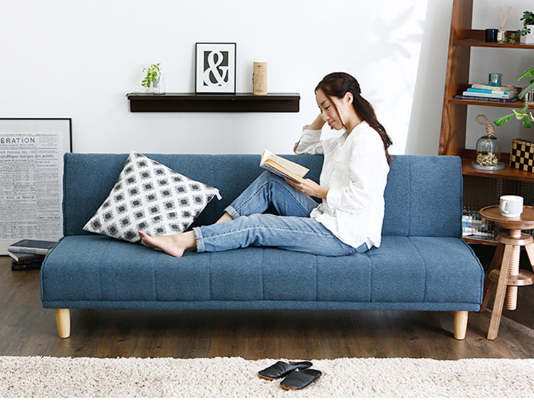 Canapé scandinave japonais EVANGELINE RITZ en bois massif nordique (6 couleurs)