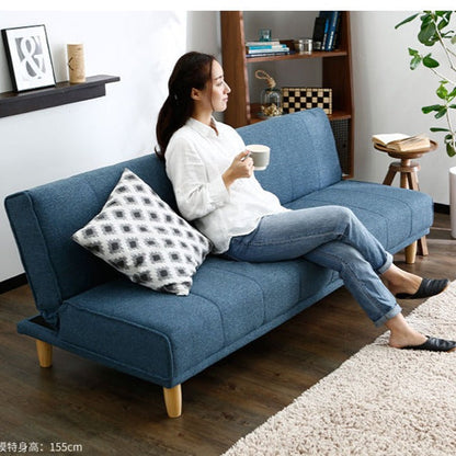 Canapé scandinave japonais EVANGELINE RITZ en bois massif nordique (6 couleurs)