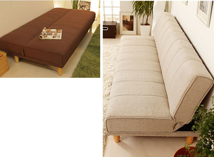 Canapé scandinave japonais EVANGELINE RITZ en bois massif nordique (6 couleurs)