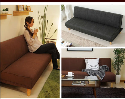 Canapé scandinave japonais EVANGELINE RITZ en bois massif nordique (6 couleurs)