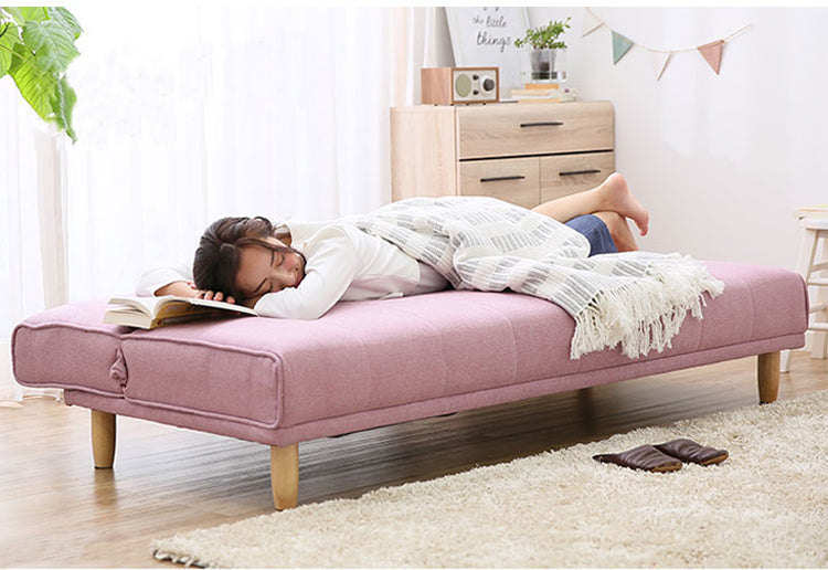 Canapé scandinave japonais EVANGELINE RITZ en bois massif nordique (6 couleurs)