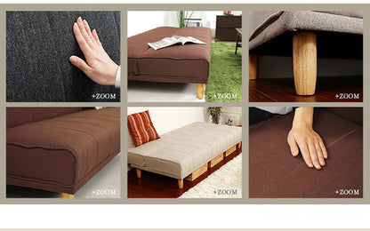 Canapé scandinave japonais EVANGELINE RITZ en bois massif nordique (6 couleurs)
