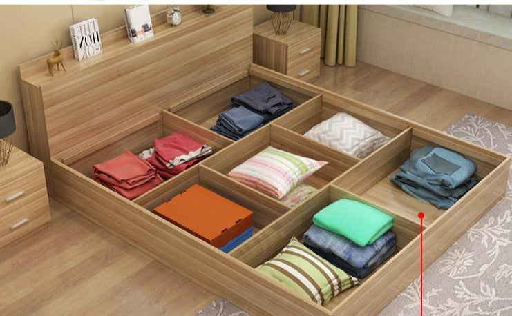 EVERETT LAILA Lit de rangement Tatami Moderne Minimaliste 