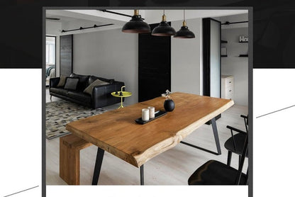 Table à manger en bois massif FINN Table de conférence en bois dur de design nordique scandinave
