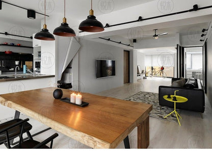 Table à manger en bois massif FINN Table de conférence en bois dur de design nordique scandinave