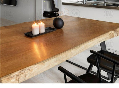 Table à manger en bois massif FINN Table de conférence en bois dur de design nordique scandinave