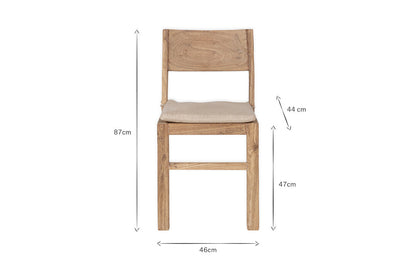 Chaise de salle à manger Fioni en bois recyclé - Naturel