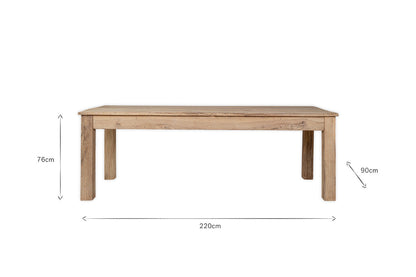 Table à manger Fioni en bois recyclé - Naturel